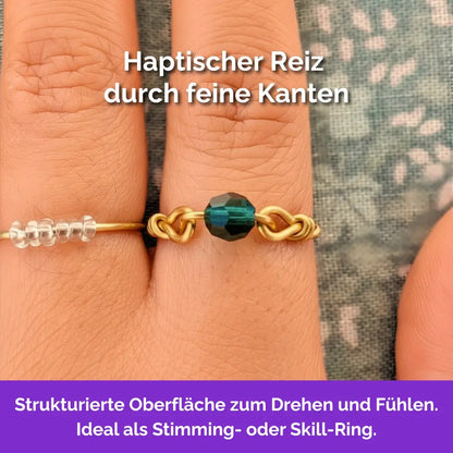Wald Fidget Ring in Gold – Stimming Ring, Skill Ring, Sensorisch, Kanten, Textur