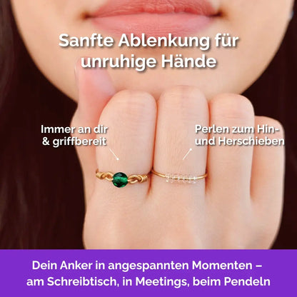 Wald Fidget Ring in Gold – hochwertiger, unauffälliger Schmuck als Anker bei Nervosität und Stress.