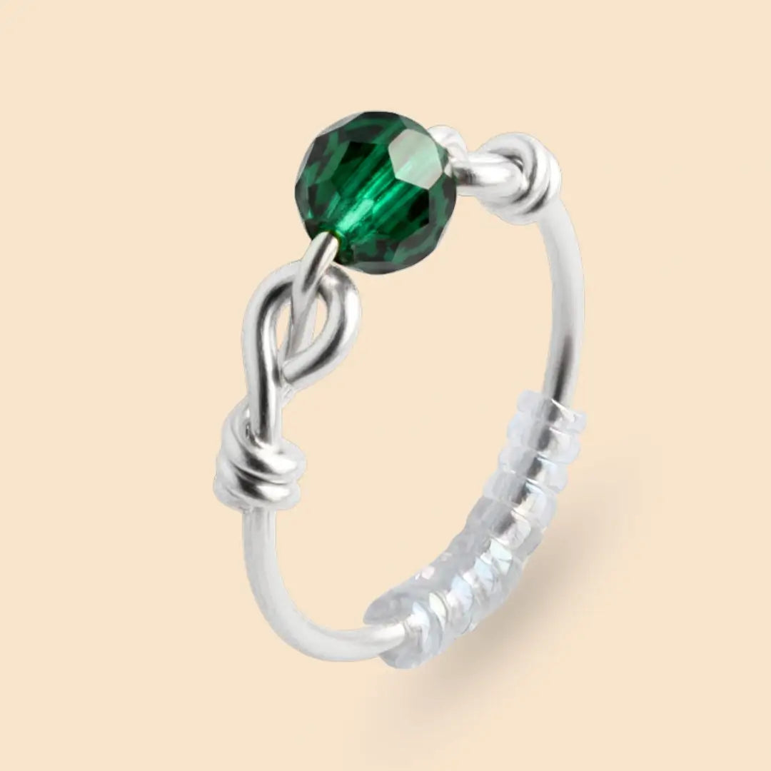 Wald Fidget Ring in Silber – hochwertiger, unauffälliger Anti Stress Ring zur Stressbewältigung und Emotionsregulation