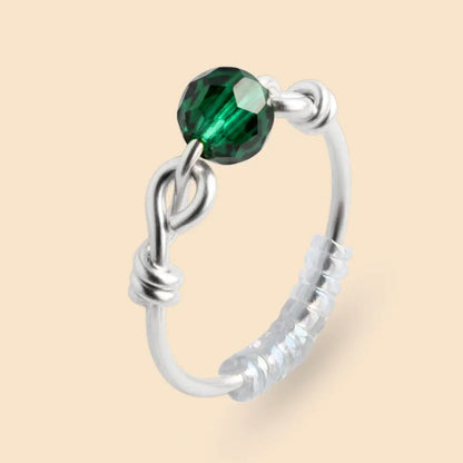 Wald Fidget Ring in Silber – hochwertiger, unauffälliger Anti Stress Ring zur Stressbewältigung und Emotionsregulation