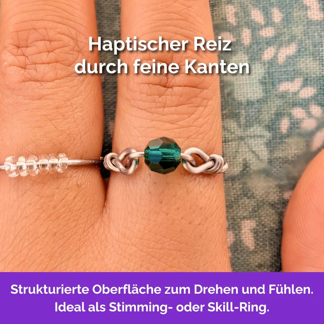 Wald Fidget Ring in Silber – Stimming Ring, Skill Ring, Sensorisch, Kanten, Textur