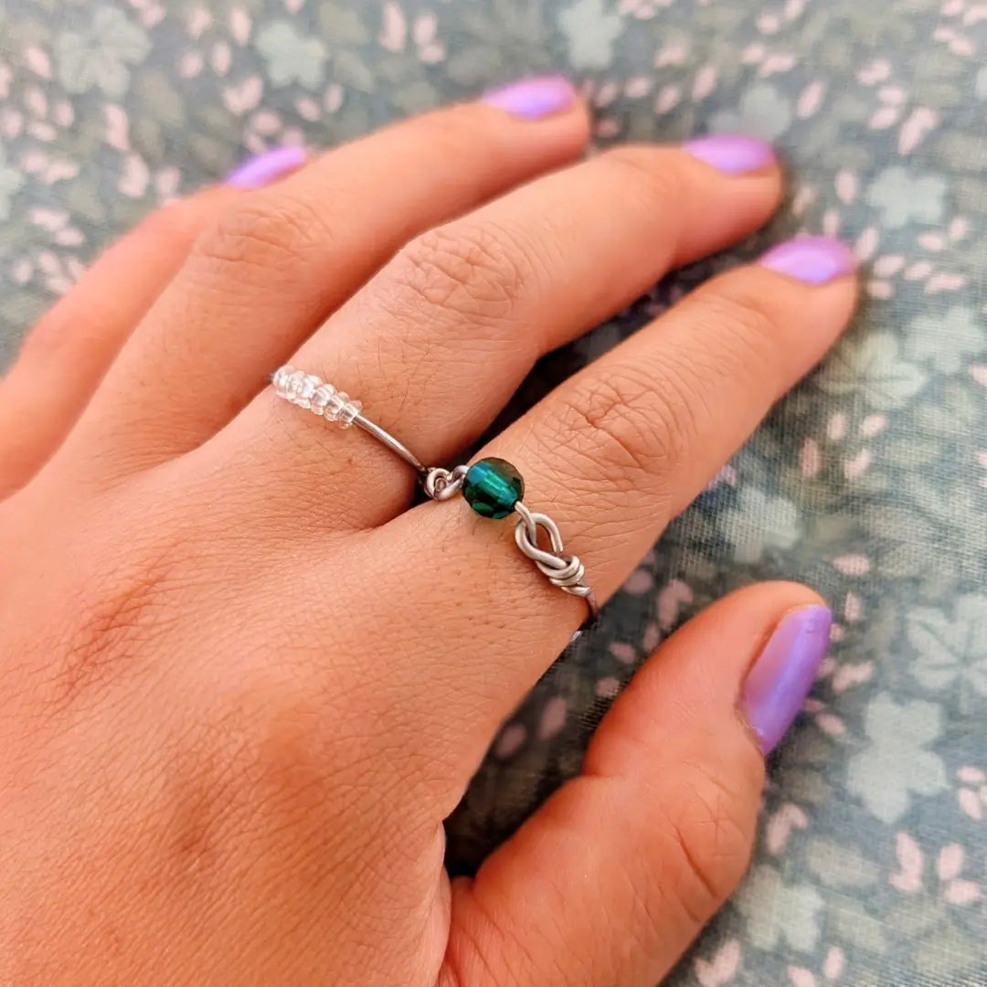 Wald Fidget Ring in Silber – Fidget Toy für Erwachsene