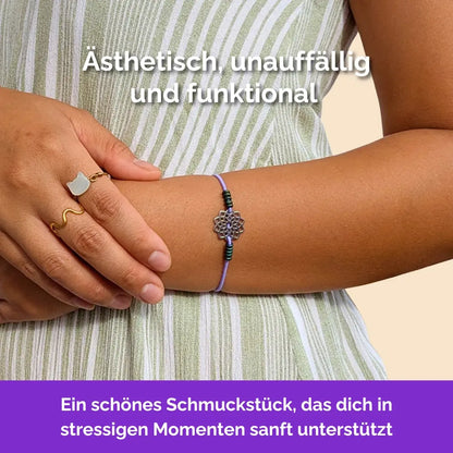 Lotus Fidget Armband in Silber Lavendel mit beweglichen Perlen für Erwachsene, ideal als Gummiband Skill bei innerer Unruhe zur sanften Stressbewältigung und Emotionsregulierung. Minimal