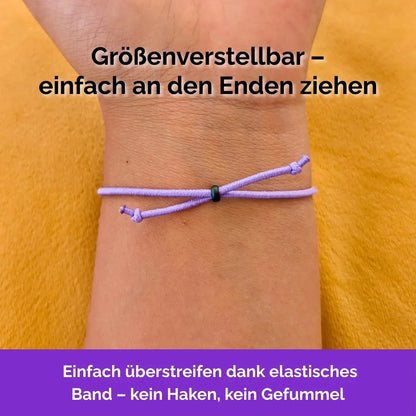 Blume Fidget Armband in Silber Lavendel mit beweglichen Perlen, größenverstellbar, ideal als Skill bei innerer Unruhe zur sanften Stressbewältigung und Emotionsregulierung.