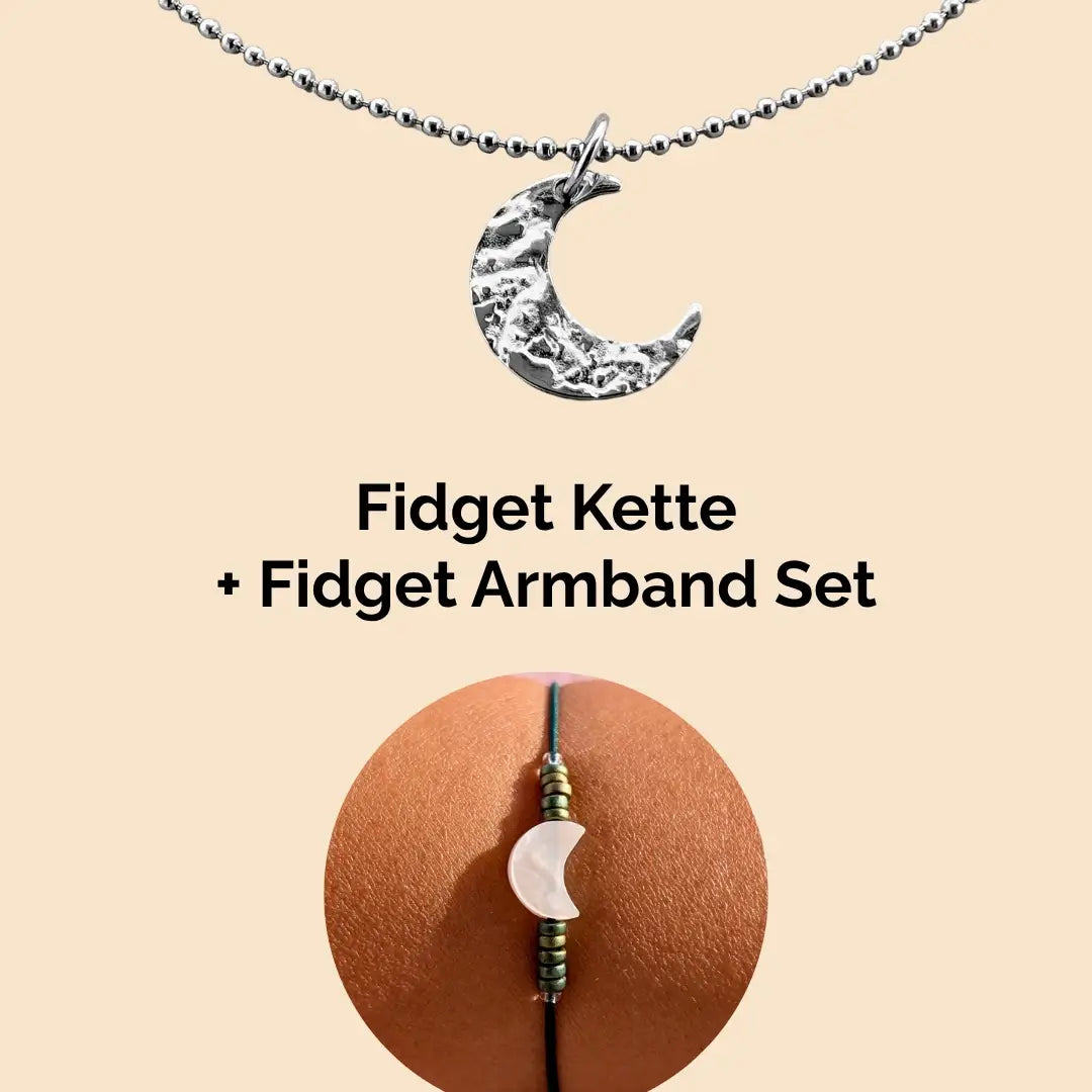 Fidget Armband + Kette in Grün mit beweglichen Perlen, ideal als Skill bei innerer Unruhe zur sanften Stressbewältigung und Emotionsregulierung