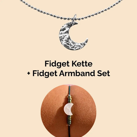 Fidget Armband + Kette in Grün mit beweglichen Perlen, ideal als Skill bei innerer Unruhe zur sanften Stressbewältigung und Emotionsregulierung