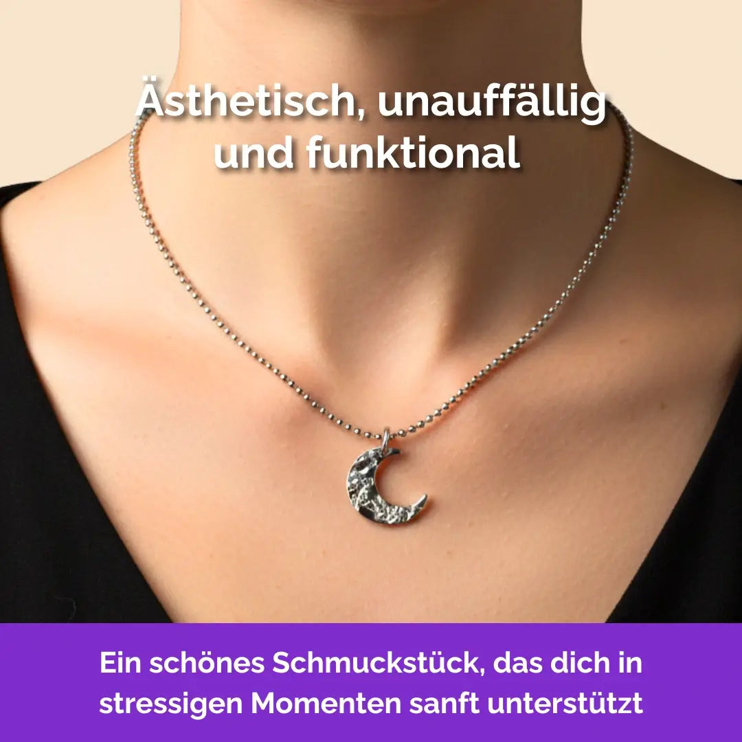 Fidget Kette silberfarben Mond – unauffällig, Fidget Toy für Erwachsene
