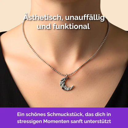 Fidget Kette silberfarben Mond – unauffällig, Fidget Toy für Erwachsene