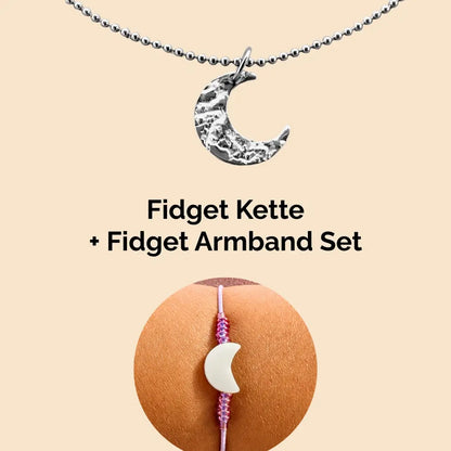 Fidget Armband + Kette in Lila mit beweglichen Perlen, ideal als Skill bei innerer Unruhe zur sanften Stressbewältigung und Emotionsregulierung
