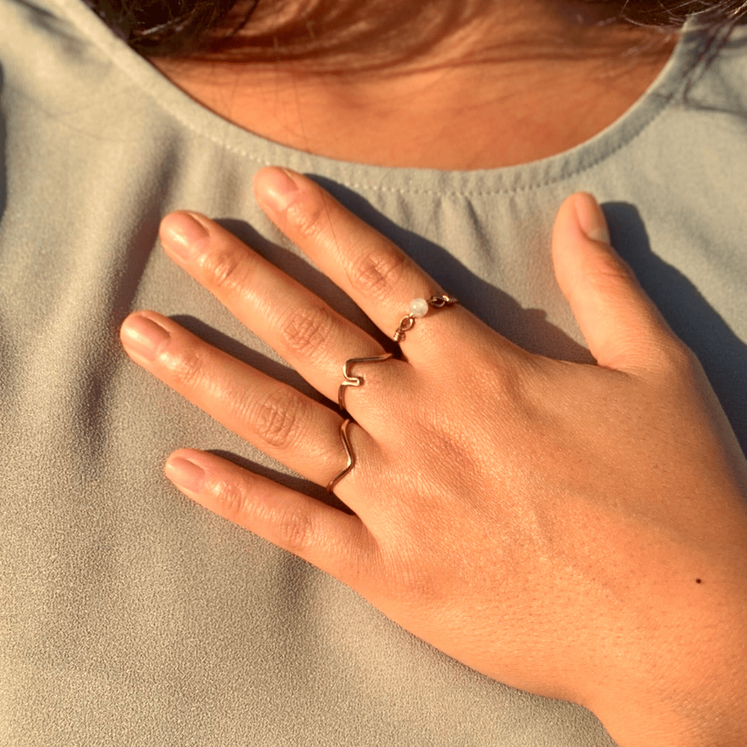 Mond Fidget Ring Gold - Meditation - Achtsamkeit- Atemübung