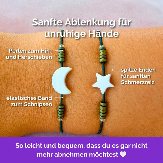 Fidget Bracelet 2-Piece Set Moon Star | Rubberband Skill