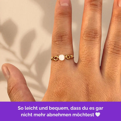Mond Fidget Ring in Gold – filigraner, leichter und minimalistischer Schmuck  für Stressabbau, Skin Picking und unruhige Hände