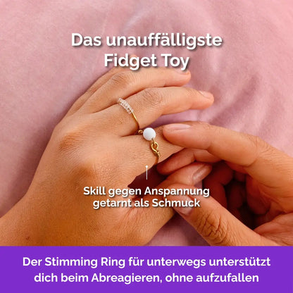 Mond Fidget Ring in Gold – handgefertigter, diskreter Schmuck zur Stressbewältigung und Emotionsregulation