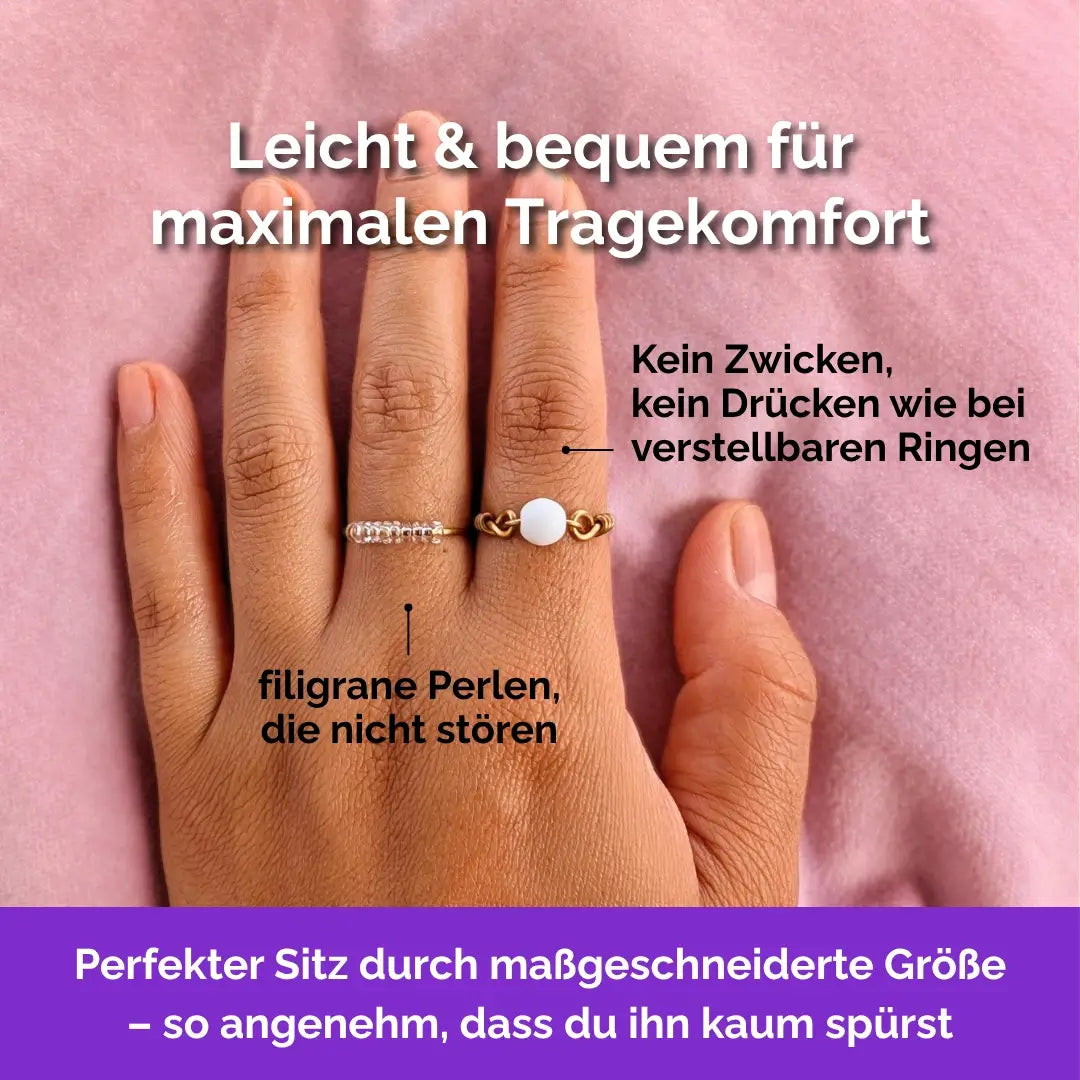 Mond Fidget Ring in Gold – filigraner, leichter und minimalistischer Schmuck  für Stressabbau, Skin Picking und unruhige Hände
