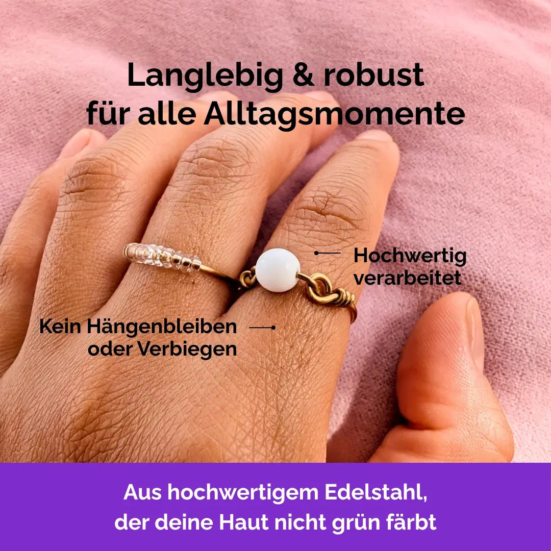 Mond Fidget Ring Gold - Edelstahl, der nicht grün abfärbt