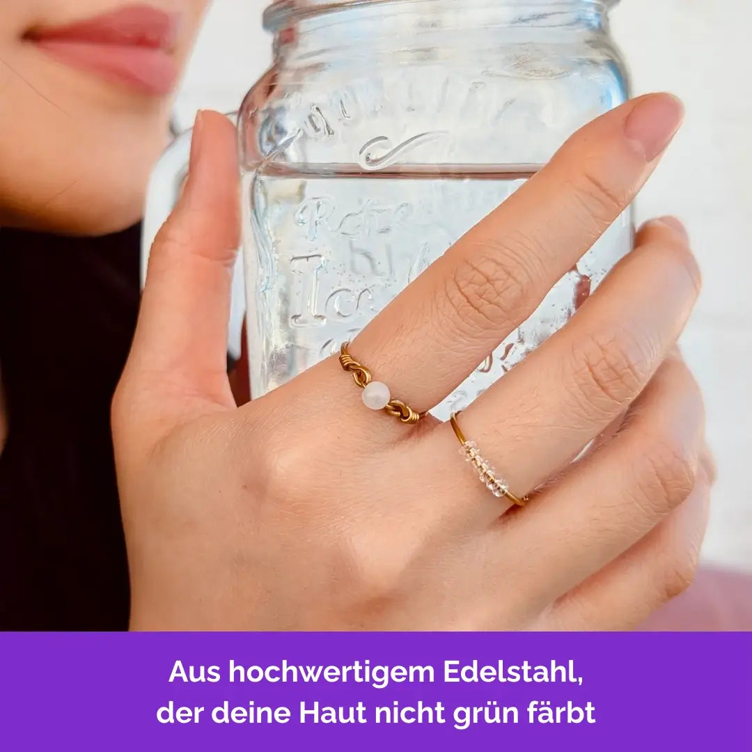 Mond Fidget Ring Gold - Edelstahl, der nicht grün abfärbt
