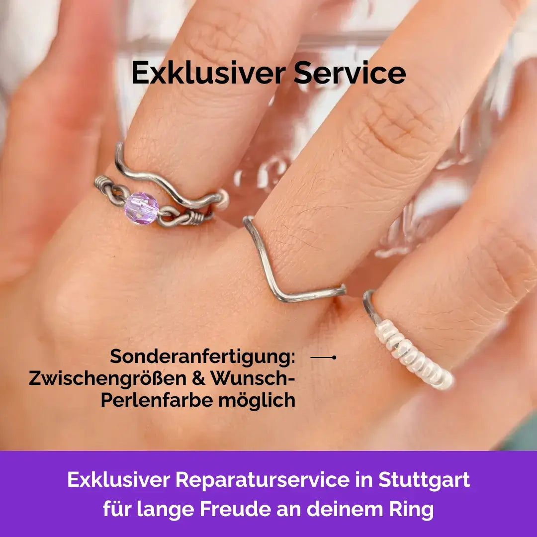 Fidget Ring silberfarben – handgeschmiedet in Deutschland, Personalisierung. Violet