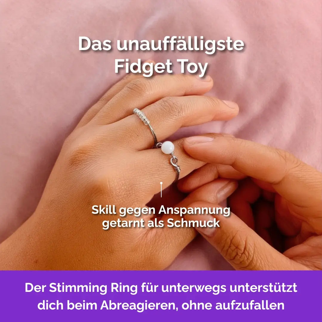 Mond Fidget Ring in Silber – handgefertigter, diskreter Schmuck zur Stressbewältigung und Emotionsregulation