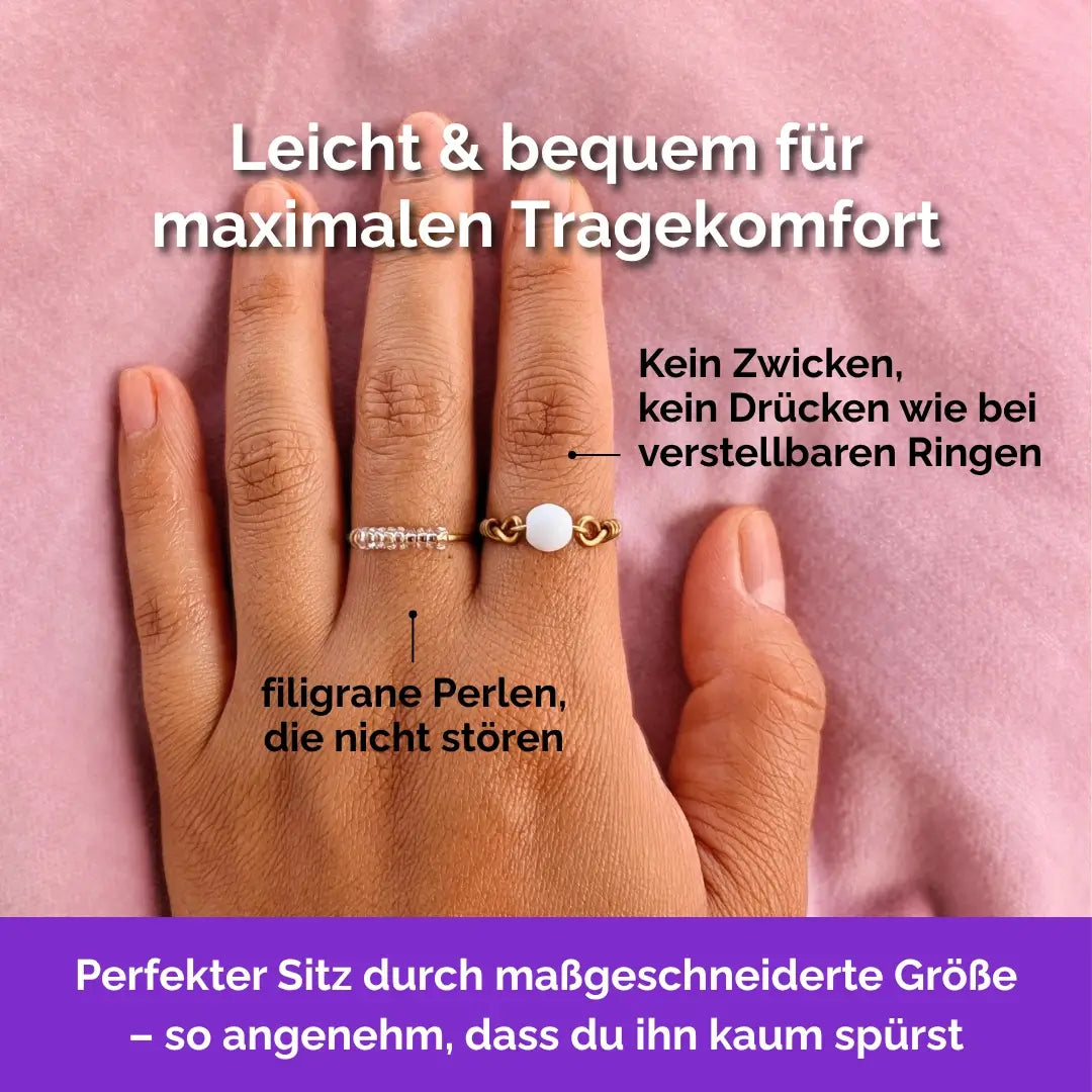 Mond Fidget Ring in Silber – filigraner, leichter und minimalistischer Schmuck  für Stressabbau, Skin Picking und unruhige Hände