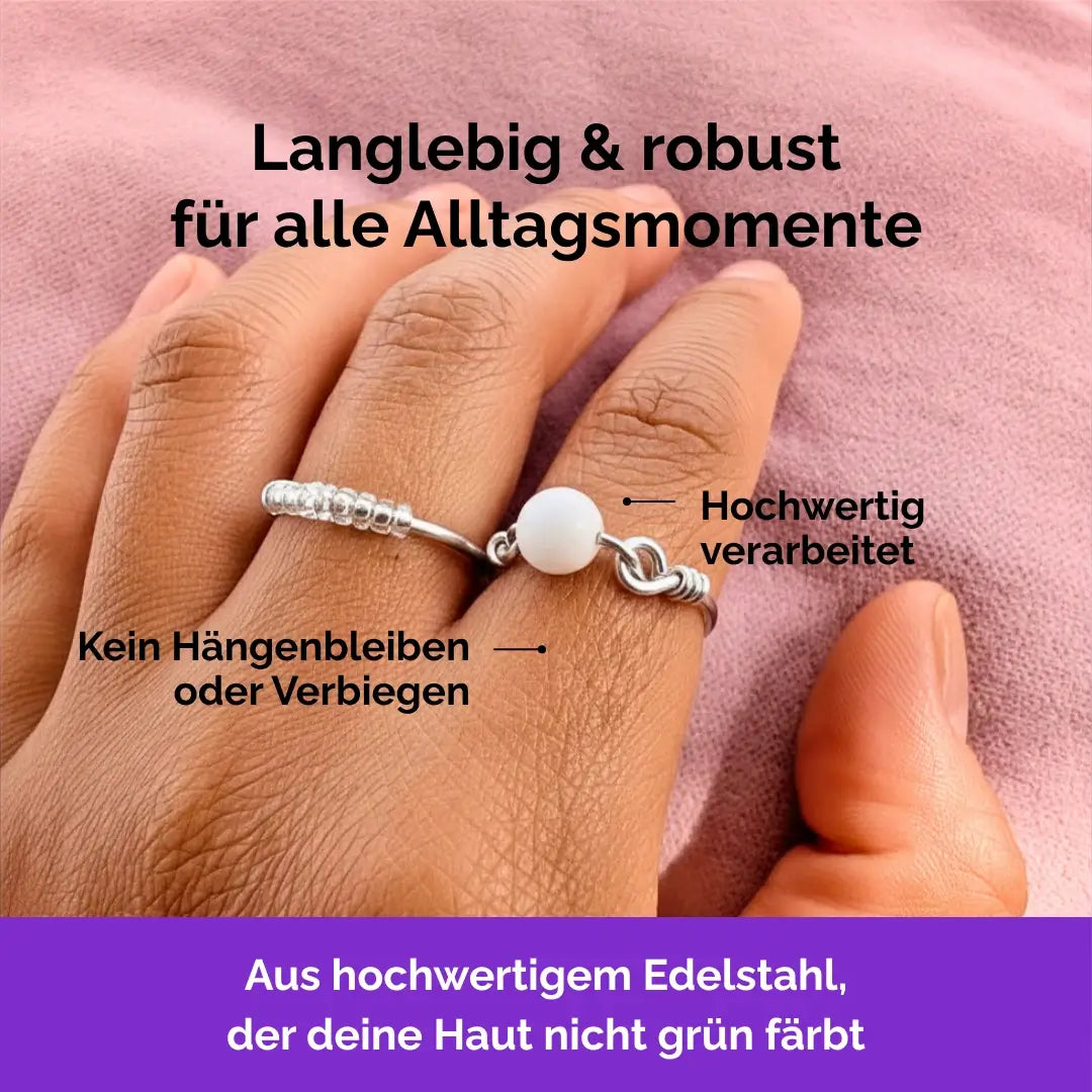 Mond Fidget Ring Silber - Edelstahl, der nicht grün abfärbt