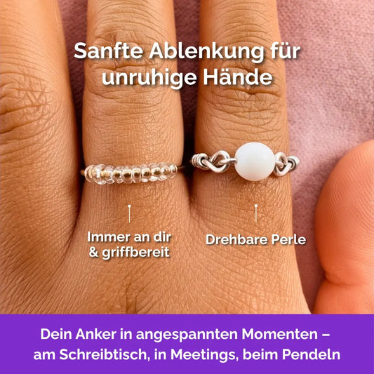 Mond Fidget Ring in Silber – hochwertiger, unauffälliger Schmuck als Anker bei Nervosität und Stress
