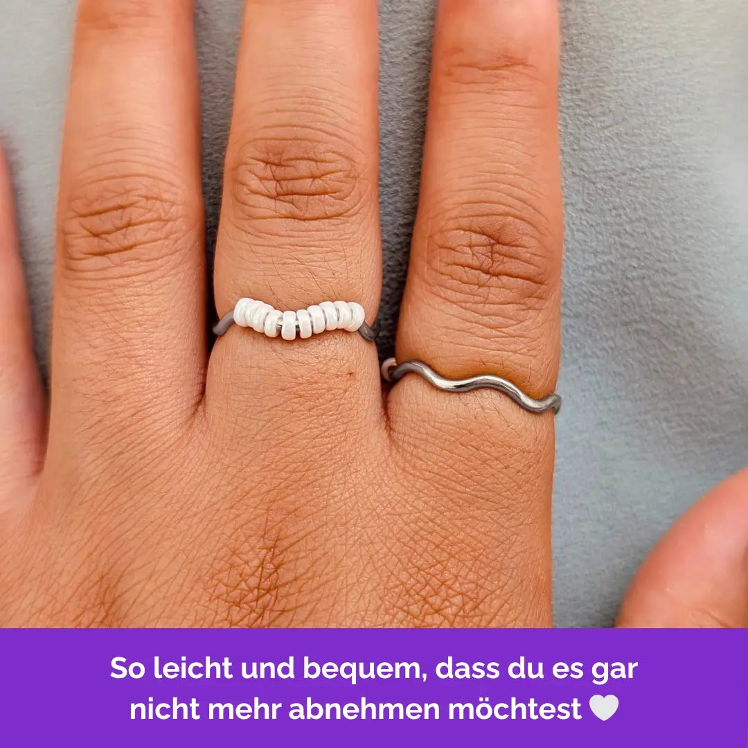 Wellen Fidget Ring in Silber – filigraner, leichter und minimalistischer Schmuck  für Stressabbau, Skin Picking und unruhige Hände