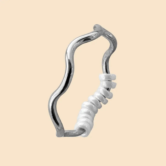 Wellen Fidget Ring in Silber – hochwertiger, unauffälliger Anti Stress Ring zur Stressbewältigung und Emotionsregulation