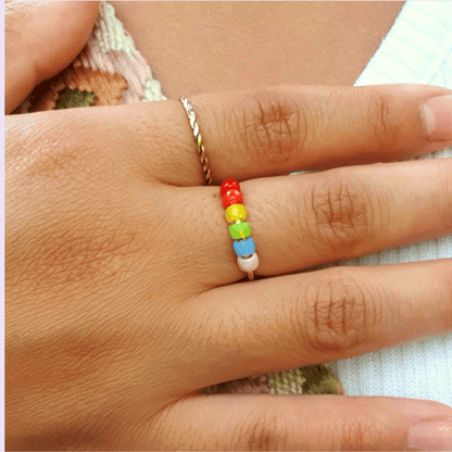 Rainbow Fidget Ring in Gold