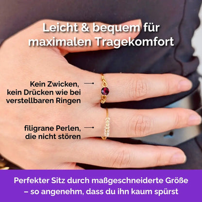 Fidget Ring goldfarben – filigraner, leichter und minimalistischer Schmuck  für Stressabbau, Skin Picking und unruhige Hände. Red velvet