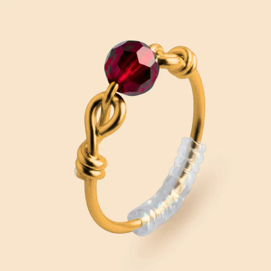 Fidget Ring goldfarben – hochwertiger, unauffälliger Anti Stress Ring zur Stressbewältigung und Emotionsregulation red violet