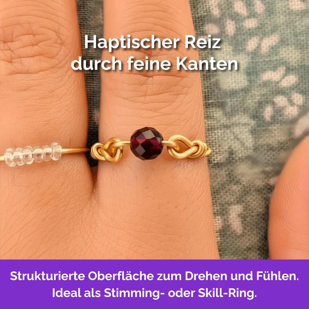 Fidget Ring goldfarben für Erwachsene Haptik Sensorisch. Red velvet