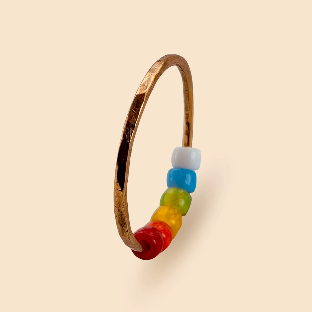 Fidget Ring goldfarben – Bunt, Größe 57