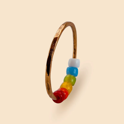 Fidget Ring goldfarben – Bunt, Größe 57