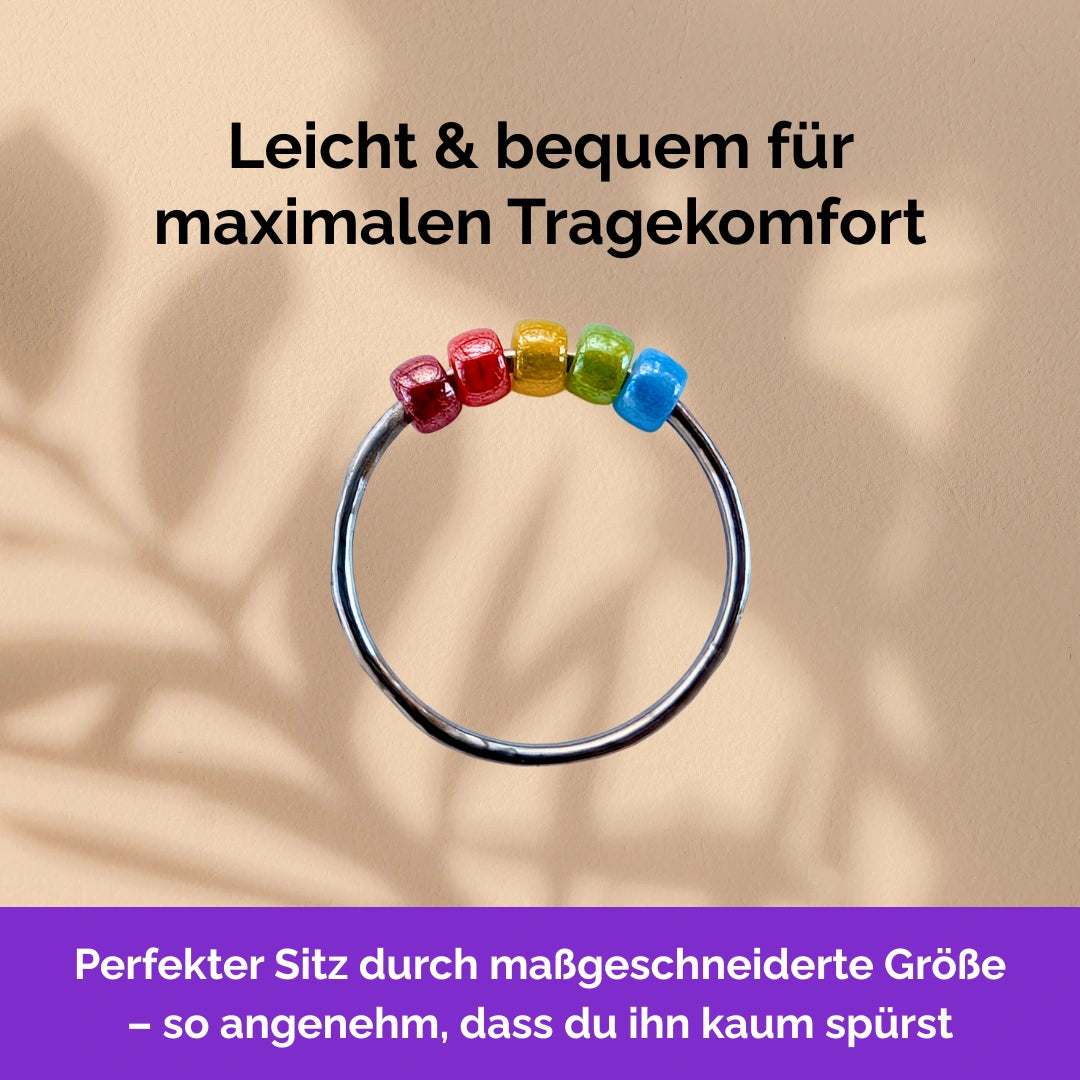 Fidget Ring silberfarben – Bunt