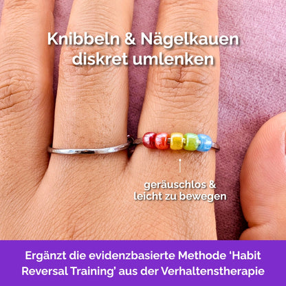 Fidget Ring silberfarben – Bunt