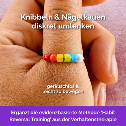 Fidget Ring goldfarben – Bunt, Größe 57