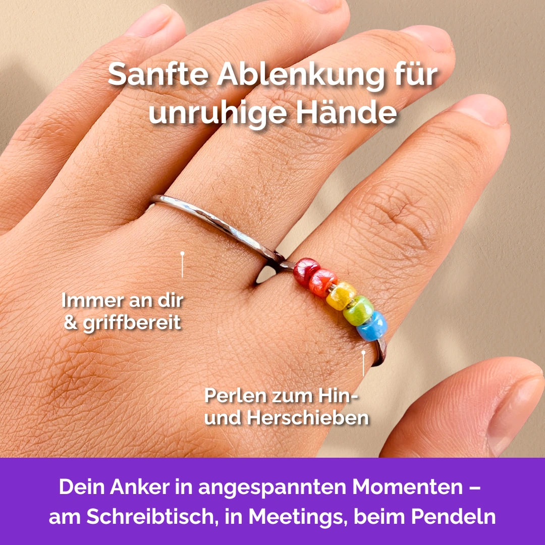 Fidget Ring silberfarben – Bunt