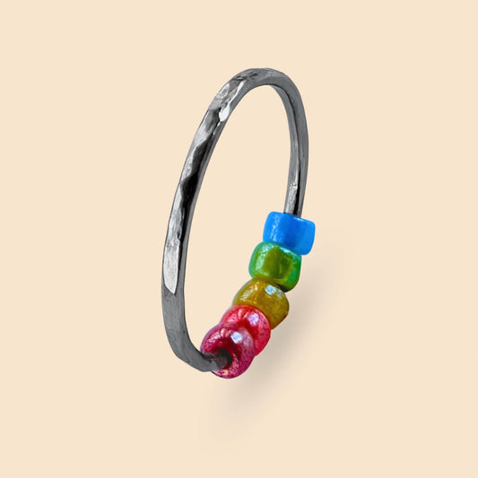 Fidget Ring silberfarben – Bunt