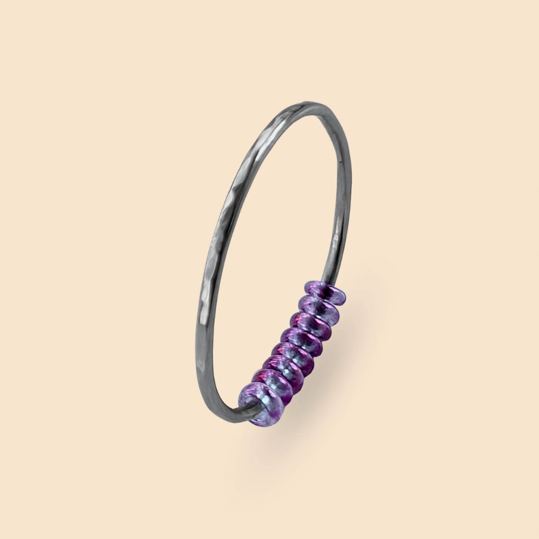 Fidget Ring silberfarben – Ultradünn, Größe 58