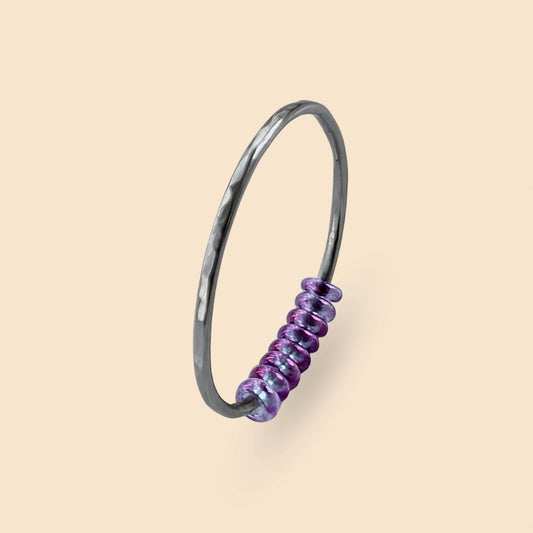 Fidget Ring silberfarben – Ultradünn, Größe 58