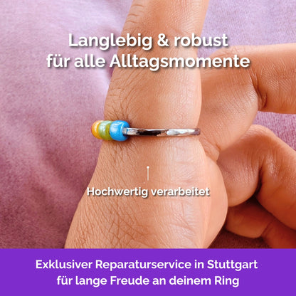 Fidget Ring silberfarben – Bunt