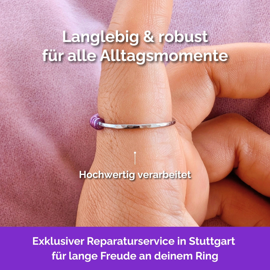 Fidget Ring silberfarben – Ultradünn, Größe 58