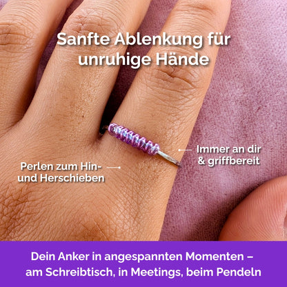 Fidget Ring silberfarben – Ultradünn, Größe 58