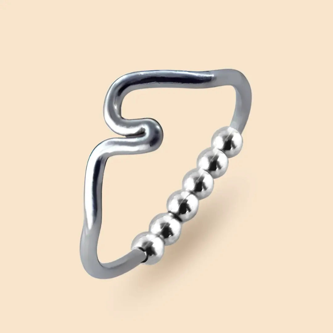 Berge Fidget Ring in Silber – hochwertiger, unauffälliger Anti Stress Ring zur Stressbewältigung und Emotionsregulation