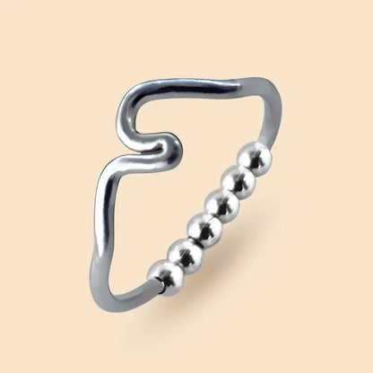 Berge Fidget Ring in Silber – hochwertiger, unauffälliger Anti Stress Ring zur Stressbewältigung und Emotionsregulation