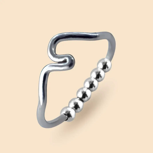Berge Fidget Ring in Silber – hochwertiger, unauffälliger Anti Stress Ring zur Stressbewältigung und Emotionsregulation