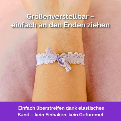 Fidget Armband in Gold Lila, größenverstellbar, ideal als Skill bei innerer Unruhe zur sanften Stressbewältigung und Emotionsregulierung.