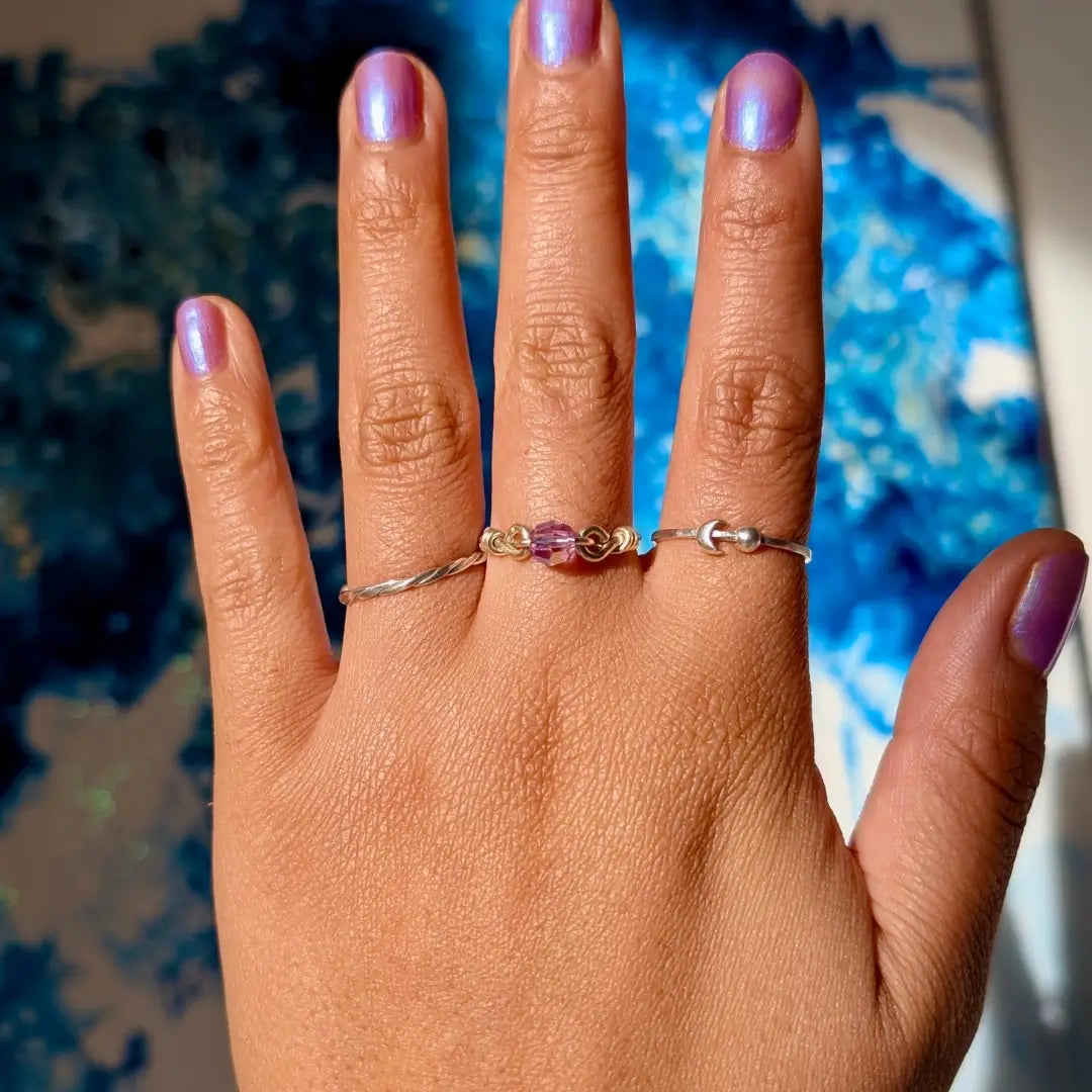 Violet Fidget Ring Gold für Erwachsene schimmernd glitzernd