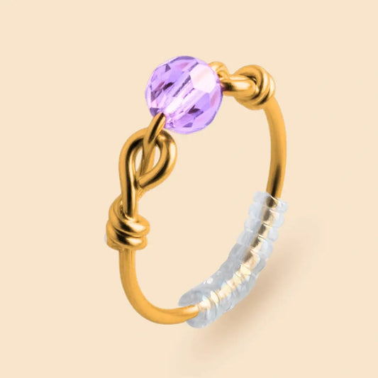 Violet Fidget Ring goldfarben – hochwertiger, unauffälliger Anti Stress Ring zur Stressbewältigung und Emotionsregulation