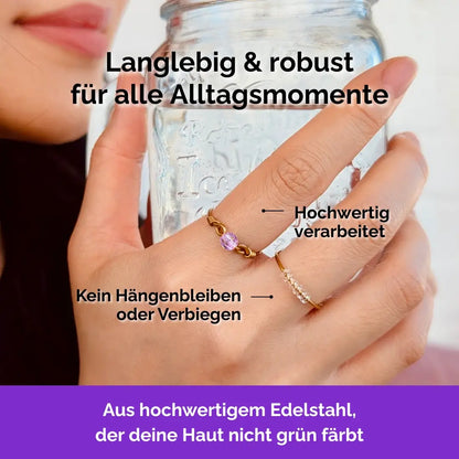 Violet Fidget Ring goldfarben - Edelstahl, der nicht grün abfärbt